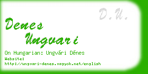 denes ungvari business card