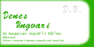 denes ungvari business card